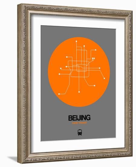 Beijing Orange Subway Map-NaxArt-Framed Art Print