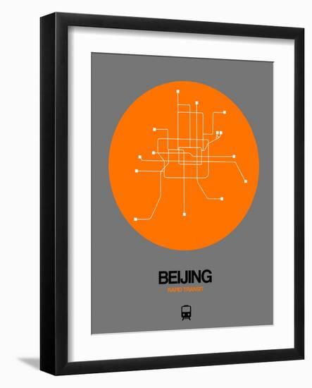 Beijing Orange Subway Map-NaxArt-Framed Art Print