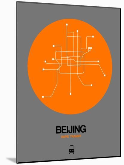 Beijing Orange Subway Map-NaxArt-Mounted Art Print