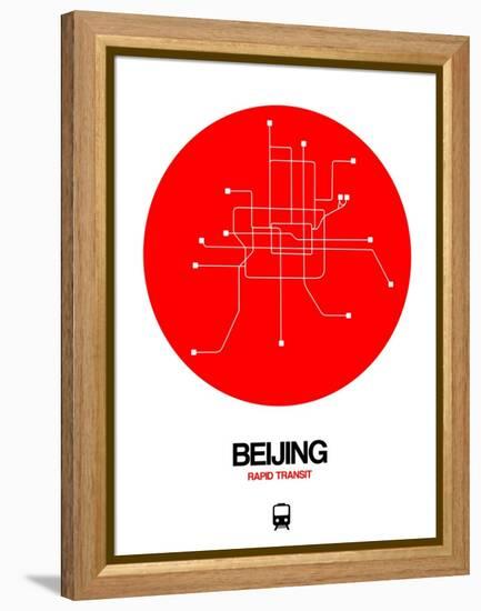 Beijing Red Subway Map-NaxArt-Framed Stretched Canvas