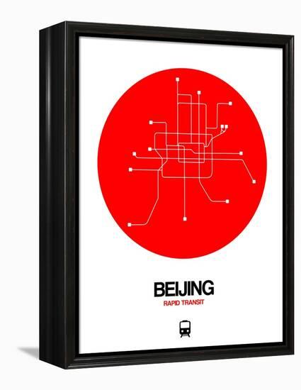 Beijing Red Subway Map-NaxArt-Framed Stretched Canvas