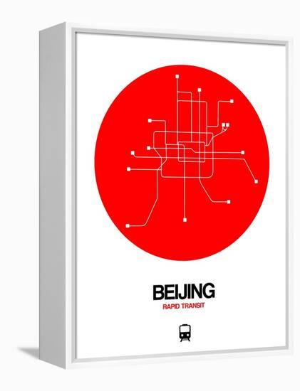 Beijing Red Subway Map-NaxArt-Framed Stretched Canvas