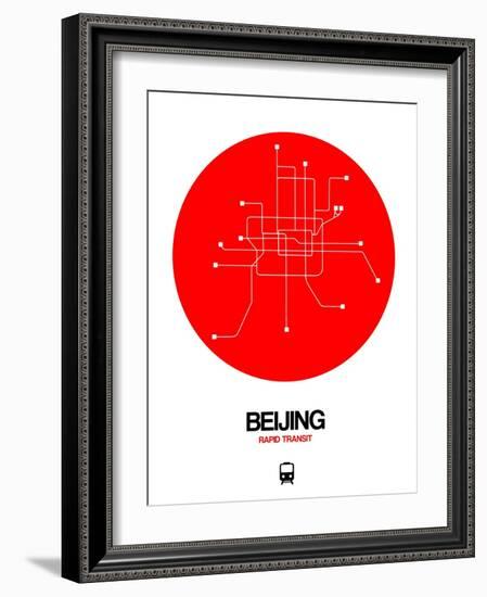 Beijing Red Subway Map-NaxArt-Framed Art Print