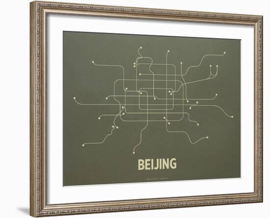 Beijing Screen Print Olive-LinePosters-Framed Serigraph