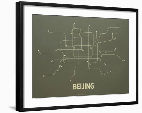 Beijing Screen Print Olive-LinePosters-Framed Serigraph