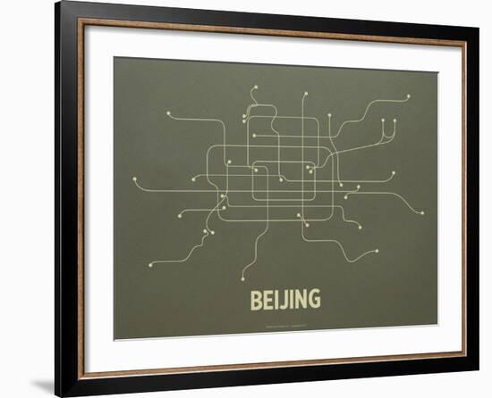 Beijing Screen Print Olive-LinePosters-Framed Serigraph