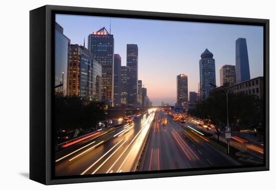 Beijing Skyline at Dusk-Liang Zhang-Framed Premier Image Canvas