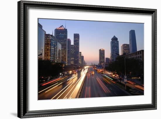 Beijing Skyline at Dusk-Liang Zhang-Framed Photographic Print