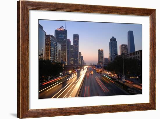 Beijing Skyline at Dusk-Liang Zhang-Framed Photographic Print