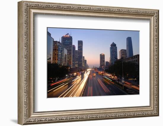 Beijing Skyline at Dusk-Liang Zhang-Framed Photographic Print