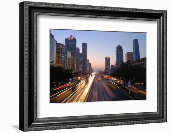 Beijing Skyline at Dusk-Liang Zhang-Framed Photographic Print