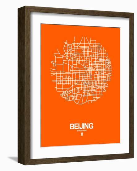 Beijing Street Map Orange-NaxArt-Framed Art Print