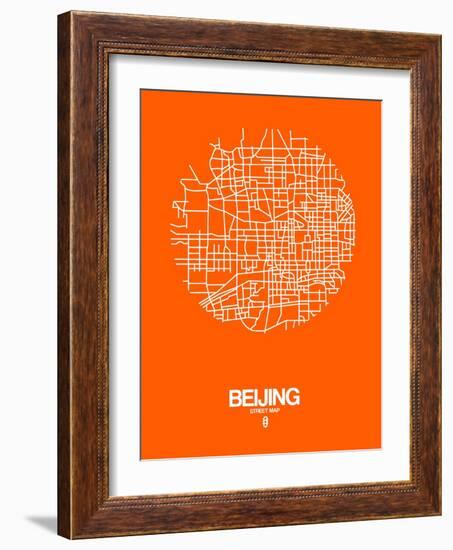 Beijing Street Map Orange-NaxArt-Framed Art Print