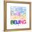 Beijing Watercolor Street Map-NaxArt-Framed Stretched Canvas