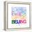 Beijing Watercolor Street Map-NaxArt-Framed Stretched Canvas