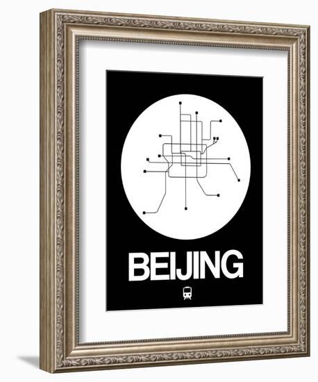 Beijing White Subway Map-NaxArt-Framed Art Print