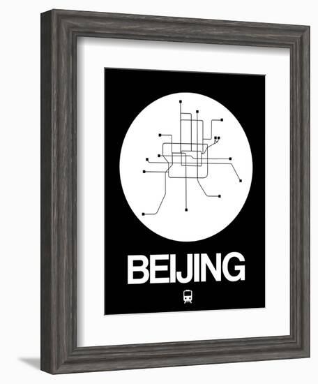 Beijing White Subway Map-NaxArt-Framed Art Print