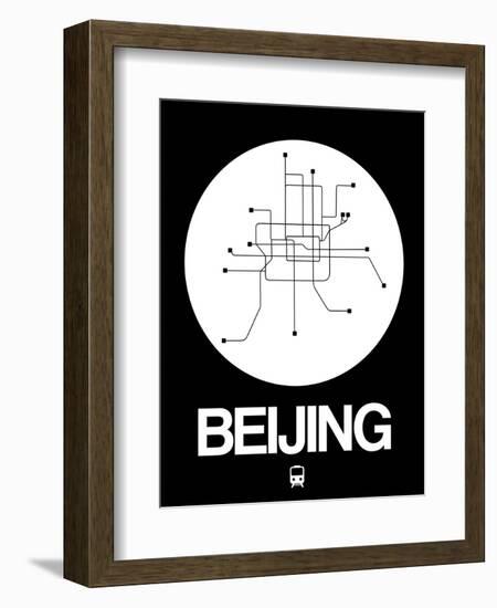 Beijing White Subway Map-NaxArt-Framed Art Print