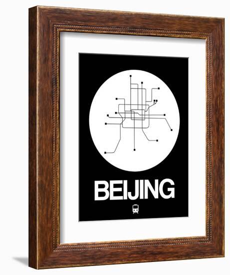 Beijing White Subway Map-NaxArt-Framed Art Print