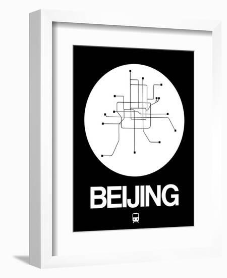 Beijing White Subway Map-NaxArt-Framed Art Print