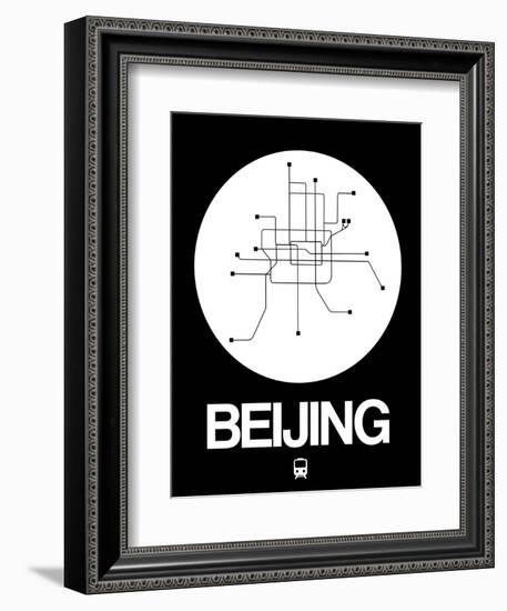 Beijing White Subway Map-NaxArt-Framed Art Print