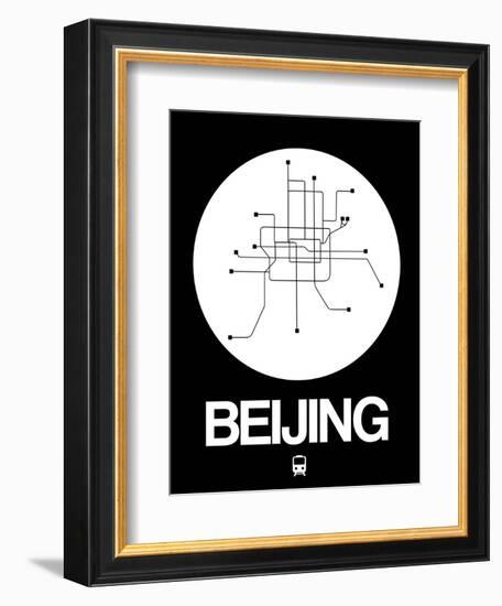 Beijing White Subway Map-NaxArt-Framed Art Print