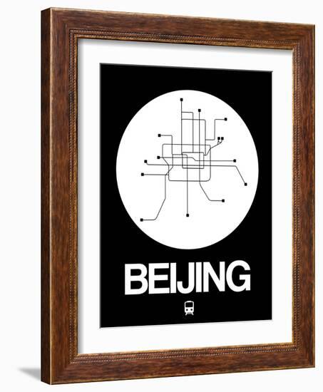 Beijing White Subway Map-NaxArt-Framed Art Print