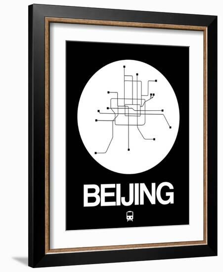 Beijing White Subway Map-NaxArt-Framed Art Print