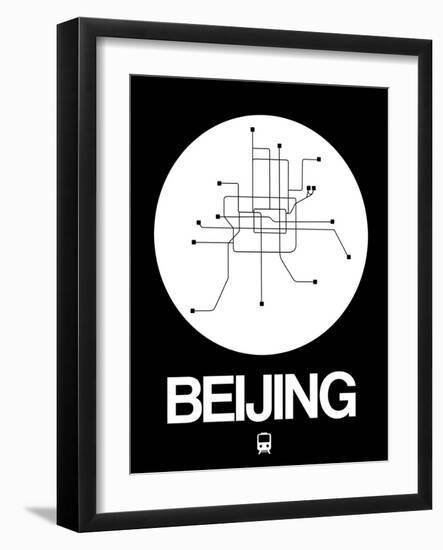 Beijing White Subway Map-NaxArt-Framed Art Print