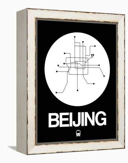 Beijing White Subway Map-NaxArt-Framed Stretched Canvas