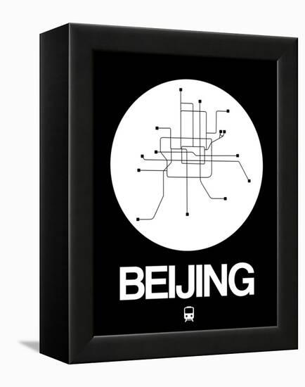 Beijing White Subway Map-NaxArt-Framed Stretched Canvas