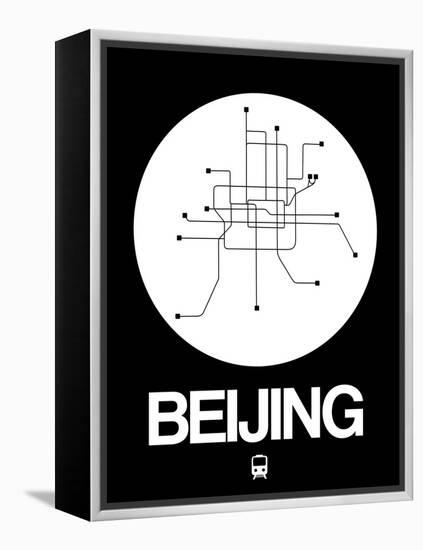 Beijing White Subway Map-NaxArt-Framed Stretched Canvas