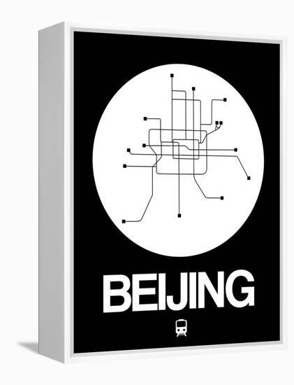 Beijing White Subway Map-NaxArt-Framed Stretched Canvas