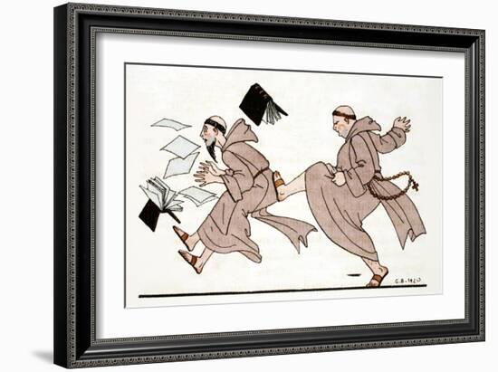 Being Chased by the Abbot, 1920-Georges Barbier-Framed Giclee Print