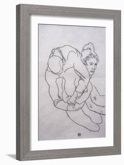 Being Embraced; Umarmende, 1918-Egon Schiele-Framed Giclee Print