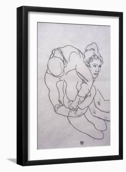 Being Embraced; Umarmende, 1918-Egon Schiele-Framed Giclee Print