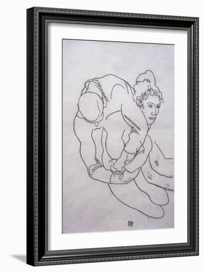 Being Embraced; Umarmende, 1918-Egon Schiele-Framed Giclee Print