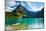 Bekah Herndon Paddle Boarding At Grinell Lake In The Many Glacier Area Of Glacier NP In Montana-Ben Herndon-Mounted Photographic Print