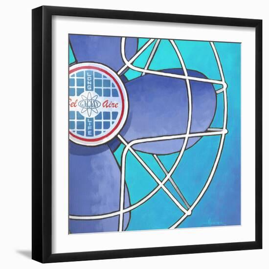 Bel-Aire Fan - Aqua-Larry Hunter-Framed Giclee Print