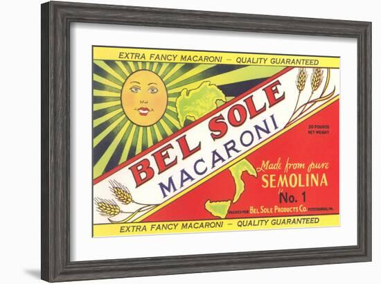 Bel Sole Macaroni Label-null-Framed Art Print