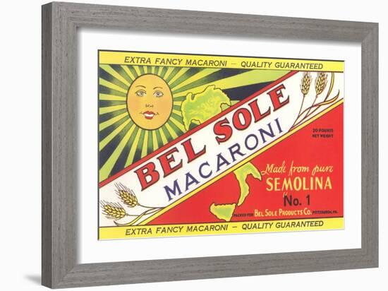 Bel Sole Macaroni Label-null-Framed Art Print