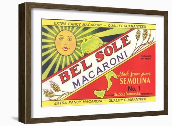 Bel Sole Macaroni Label-null-Framed Art Print