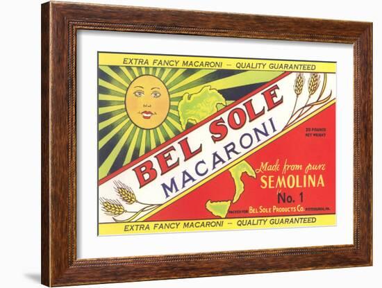 Bel Sole Macaroni Label-null-Framed Art Print