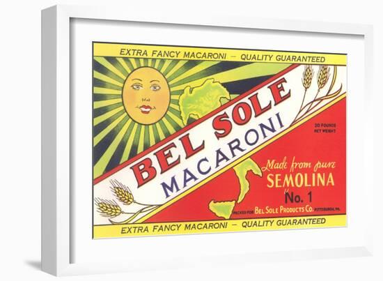 Bel Sole Macaroni Label-null-Framed Art Print