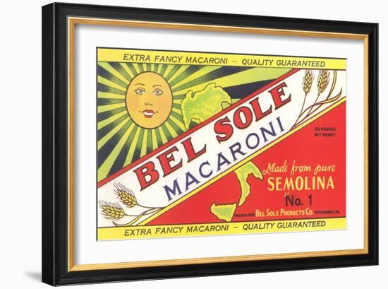 Bel Sole Macaroni Label-null-Framed Art Print