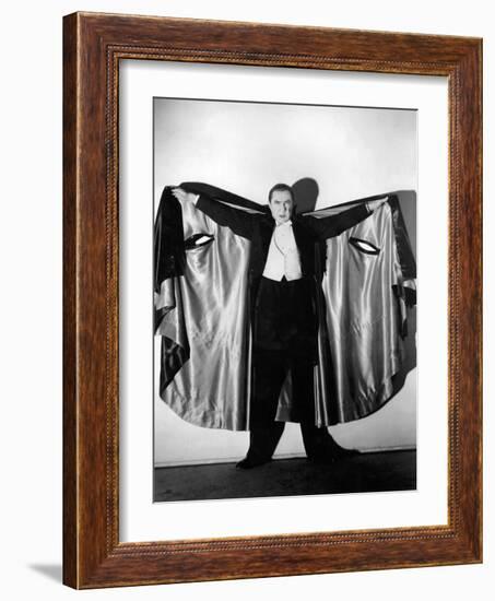 Bela Lugosi in Costume as Dracula, 1931-null-Framed Photographic Print