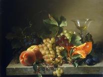 A Still Life with Fruit on a Stone Ledge, 1858-Bela Schaffer-Framed Premier Image Canvas