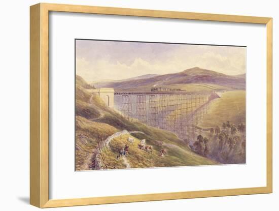Belah Viaduct, 1869 (W/C and Gouache with Pen and Ink on Paper)-John Osborn Brown-Framed Giclee Print
