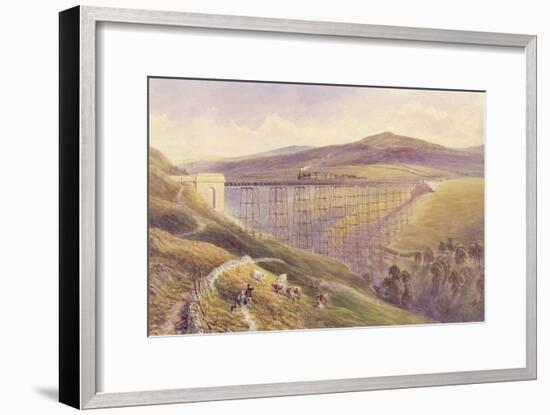 Belah Viaduct, 1869 (W/C and Gouache with Pen and Ink on Paper)-John Osborn Brown-Framed Giclee Print