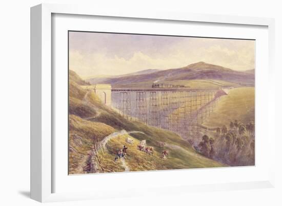 Belah Viaduct, 1869 (W/C and Gouache with Pen and Ink on Paper)-John Osborn Brown-Framed Giclee Print